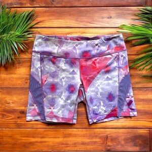 ZELLA Purple Geometric Print Active Shorts - Size Medium